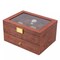 20-Slot Wooden Watches Storage Box Jewelry Organizer Case Glass Top with Drawer